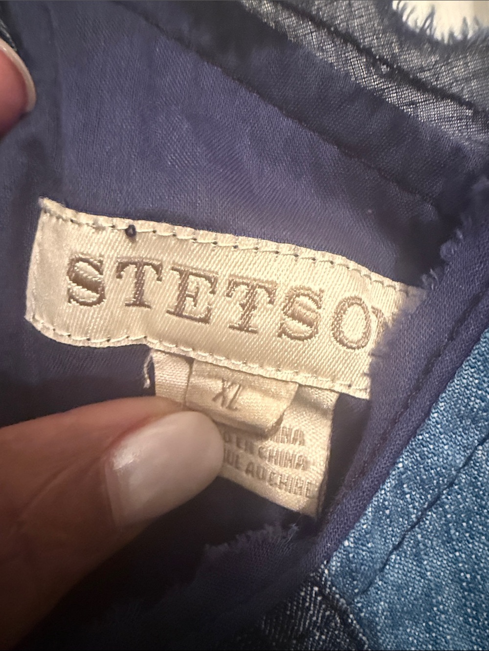 Stetson Vintage' Patchwork Denim Sundress in Light Blue and Dark Blue - Picture 4 of 5
